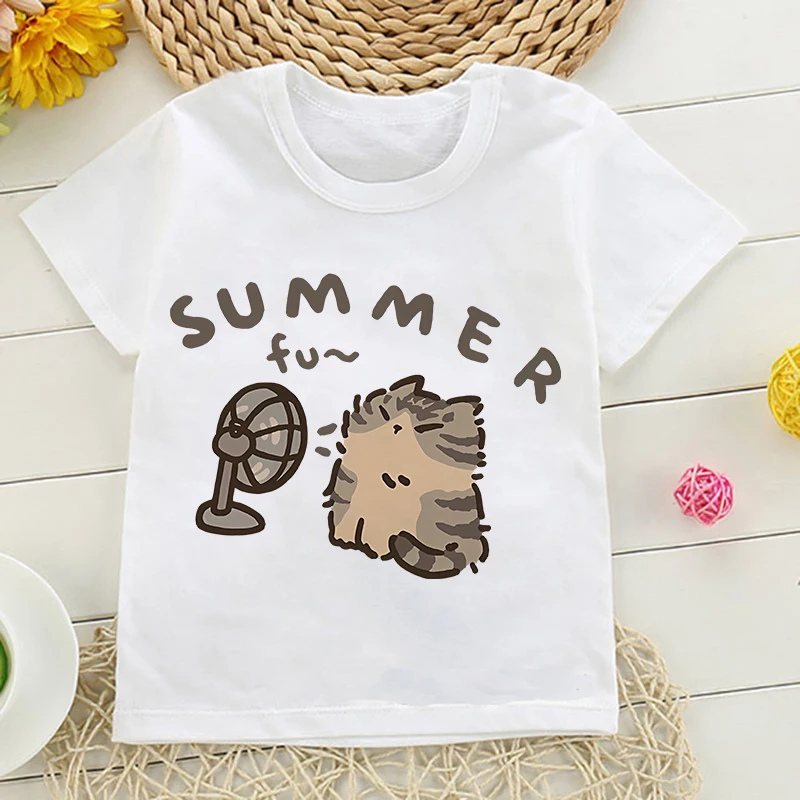 Kid T Shirt Cat Kawaii Manga Japanese Anime Children T-shirt Kids Clothes Tshirt Tops Tee Boys Girls Tee Baby Cute Y2k