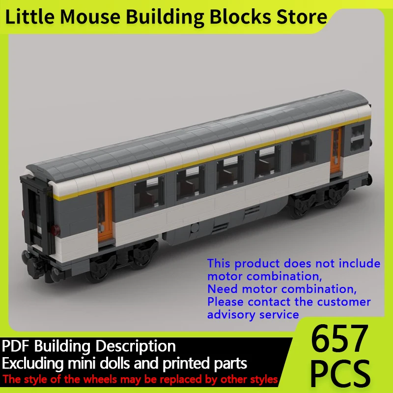 

City Car Model MOC Building Bricks Corail First Class Passenger Car Modular Technology Gifts Holiday Assemble Children Toys Suit