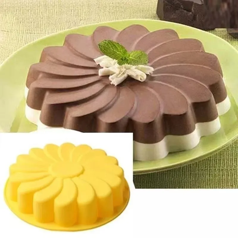 Silicone Whirlwind Petal Shaped Baking Tray Silicone Cake Mold Sunflower Cake Bakeware Baking Tool 3D Pan Tray DIY Party Suppily view 2