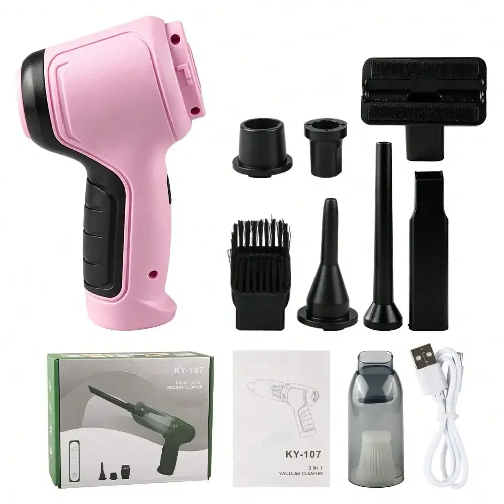 Portable Mini Car Vacuum Cleaner 15000PA Handheld Cordless Vacuum Cleaner 4000mAh Brushless Motor Suitable For Car, Home, Suction, Blowing, Extraction 3-Use Vacuum Cleaner