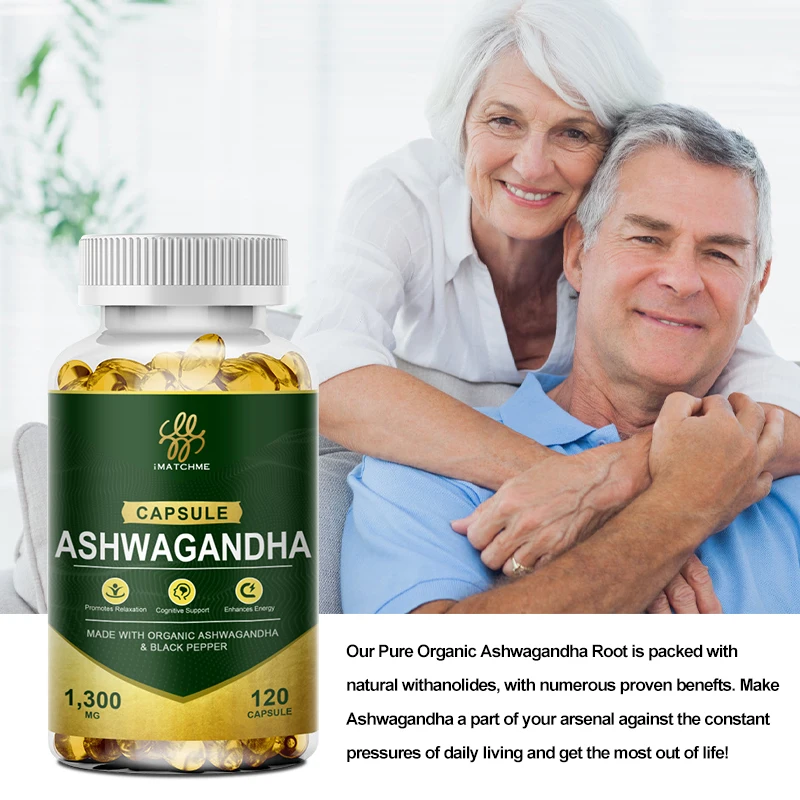 Organic Ashwagandha, Herbal Supplement for Stress Relief, Energy Support, Occasional Sleeplessness, Non-GMO, Vegan, Gluten Free