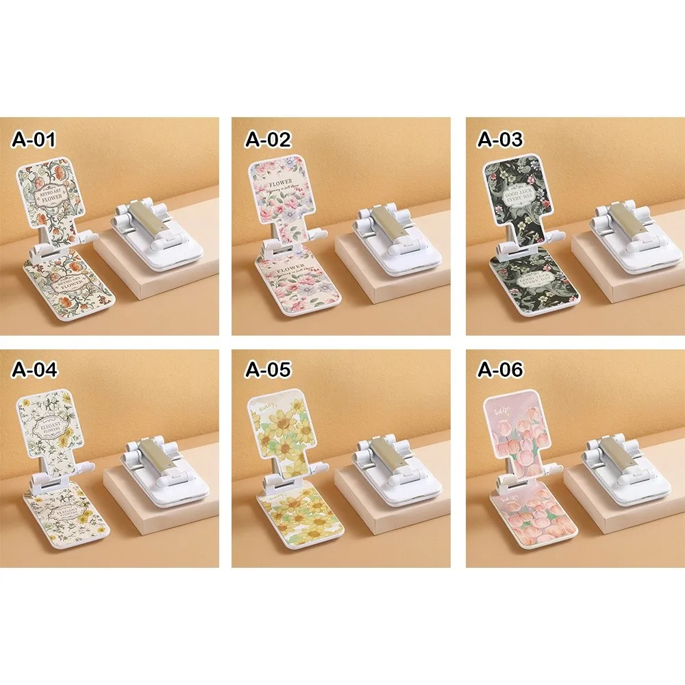New Adjustable Mobile Phone Holder Stand Lazy Cartoon Folding Stand Print Universal Desktop Tablet Holder