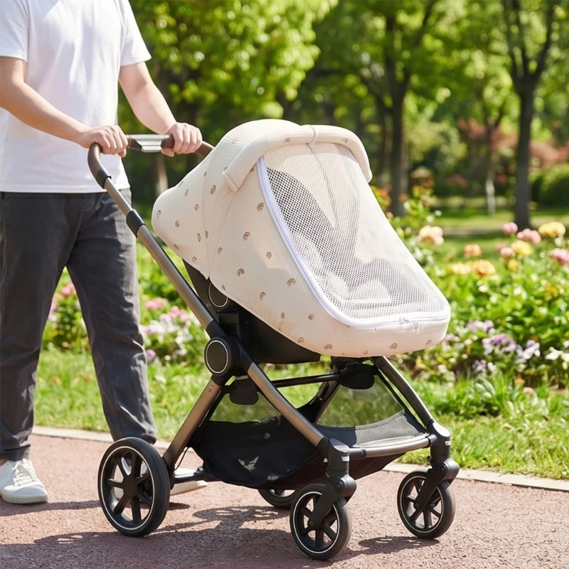 Schöne Muster-Abdeckung für Kinderwagenkörbe, Windschutz für Kinderwagen, Tragetasche, Schutzhülle für Babys und Kleinkinder A2UB – Detail 5