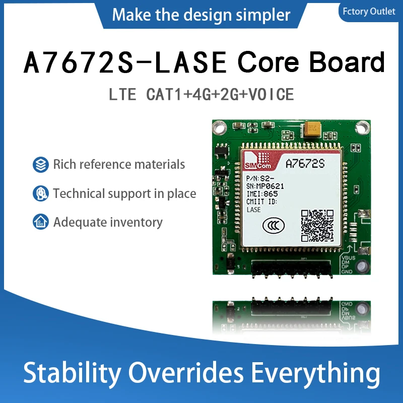 SIMcom A7672S-LASE CAT1 Core Board , support de données + voix 1pcs