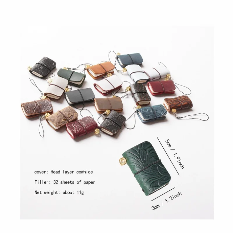 Mini Pocket Notebook Vintage Cowhide Handmade Jewelry Notepad New Creative Hanging Decorations