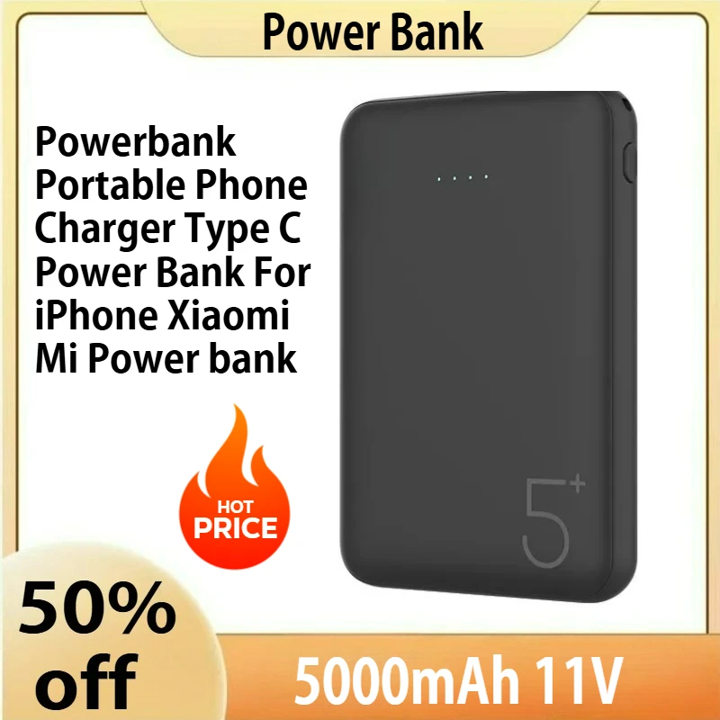 

5000mAh 11V External Battery Polymer Powerbank Portable Phone Charger Type C Power Bank For iPhone Xiaomi Mi Power bank