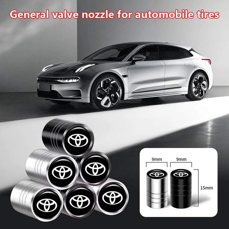 4Pcs Metal Car Wheel Tire Valve Caps For Toyota GR Sport Corolla Camry RAV4 Hilux Yaris Prius CHR Prado Auto Air Stem Dust Cover