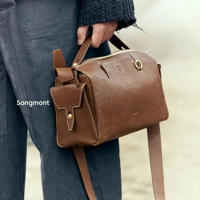 

Songmont Tracking Series Small Viewing Camera Bag Vegetable Tanned Leather Shoulder Bag, Fashion Tote Bag