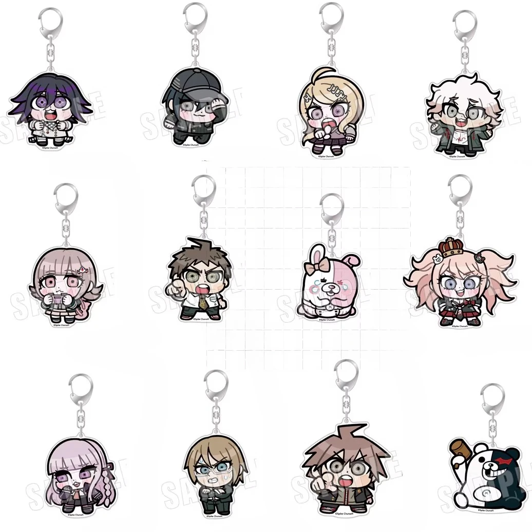 

Game Enoshima Junko Akamatsu Kaede Ouma Kokichi Nanami Chiaki Shuichi Saihara Keychain Doll Anime Acrylic Keyring for Gift