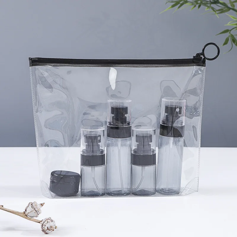 Transparent toilet bag, portable travel essentials, flight makeup liquid leak proof, resealable EVA Camping bag Outdoor Tools