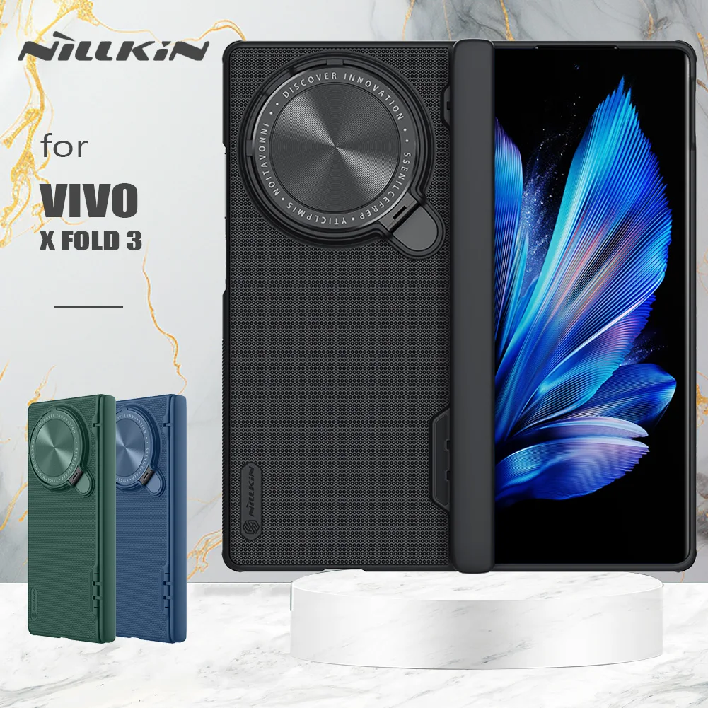 for Vivo X Fold 3 Case Nillkin CamShield Case with KickStand Hard PC Panel Camera 360 Cases Lens Privacy Matte Cover