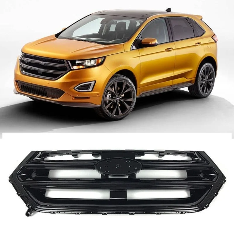 

Racing Grills For 2015-2018 Ford Edge Front Bumper Grille High-gloss Black Electroplated Auto Grille Car Accessories