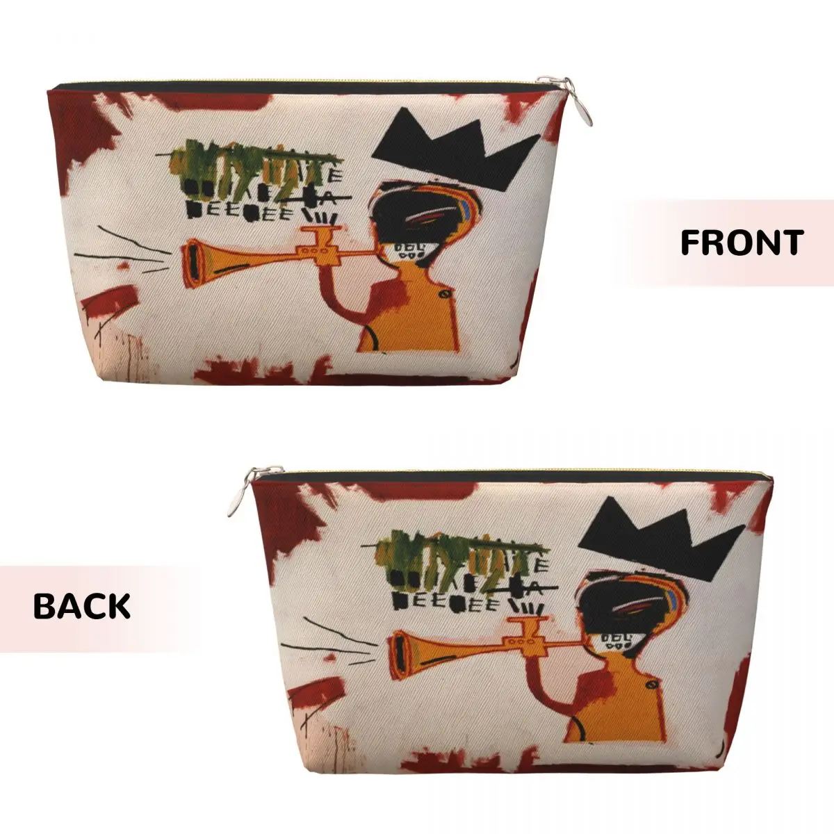 Custom Vectorised Famous New York Street Art Cosmetic Bag Michel Jean Basquiats Makeup Case Beauty Storage Toiletry Bags