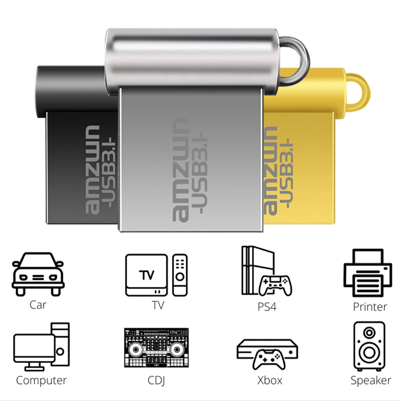 Mini clé USB 3.1 en métal, 16 Go, 32 Go, 64 Go, 128 Go, lecteur flash, disque U