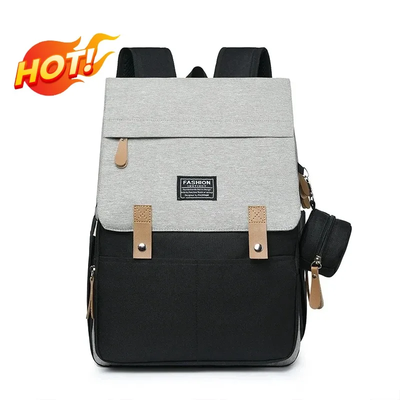 Mommy Diaper Bags Mother Large Capacity Travel Nappy Backpacks With Changing Mat Convenient Baby Color Block Mommy Bag