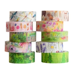 10Pcs Printemps Bandes Washi Journal Fournitures Ruban De Masquage Quatre Saisons Décoratif Ruban Adhésif Kawaii Papeterie Washi Ensemble