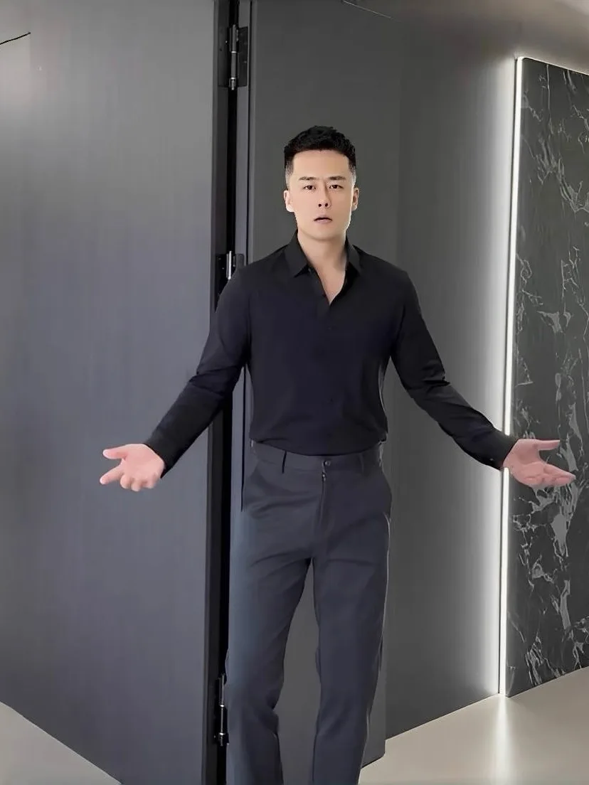 

Men's Casual irt Spring Autumn Busin Sle Trendy Lightweight Luxury Versatile Briti Sle Faionable Maturi