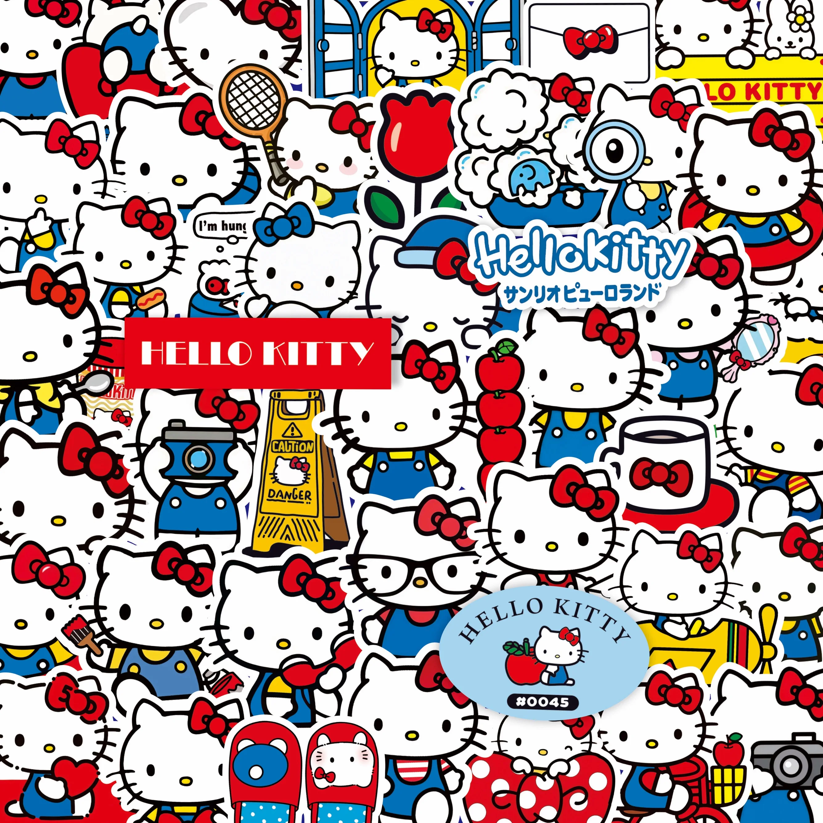 100 Stück Niedliche Hello Kitty Cartoon Sanrio Aufkleber für Scrapbook Handyhülle Laptop Gitarre Notizbuch Kawaii Anime Sticker Spielzeug