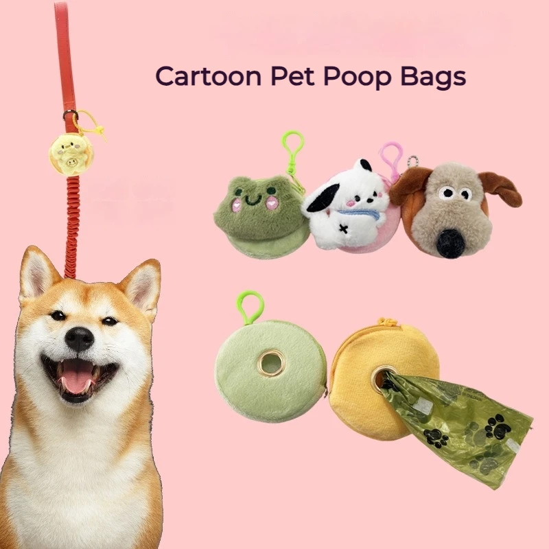 Portable Plastic Pet Poop Bag Dispenser, Outdoor Walking Poop Picker, Picking Poo Bag for Small Medium Large Dog