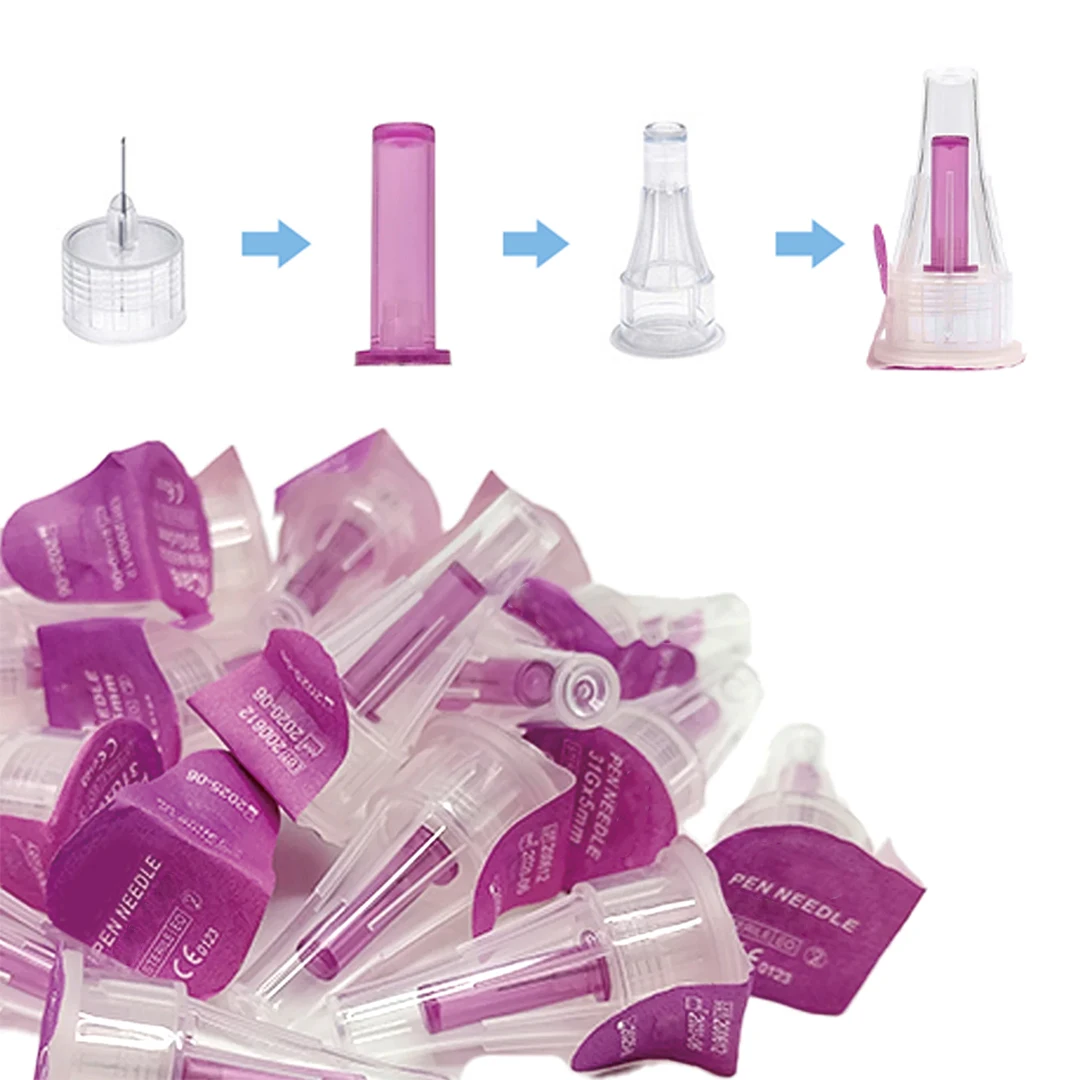 100pcs Purple 31G 6mm Sterile Injection Pen Needles Universal Fit for Insulin Pens,  Blood Glucose Management Accessories