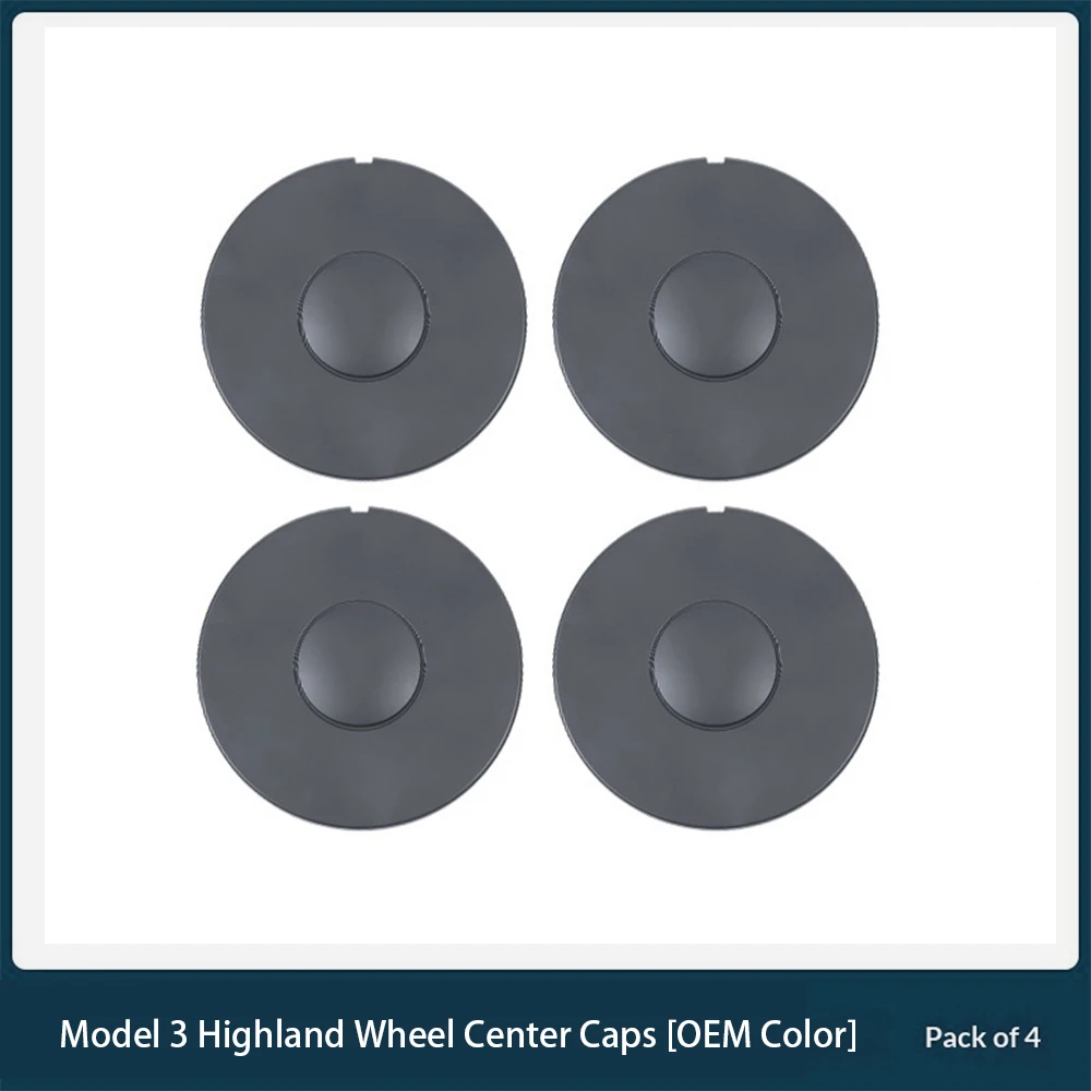4PCS Car Wheel Center Caps Tyre Rim Hub Cover ABS Badge For Tesla Model 3 Highland 2024 2025 2026 Auto Modification Accessories