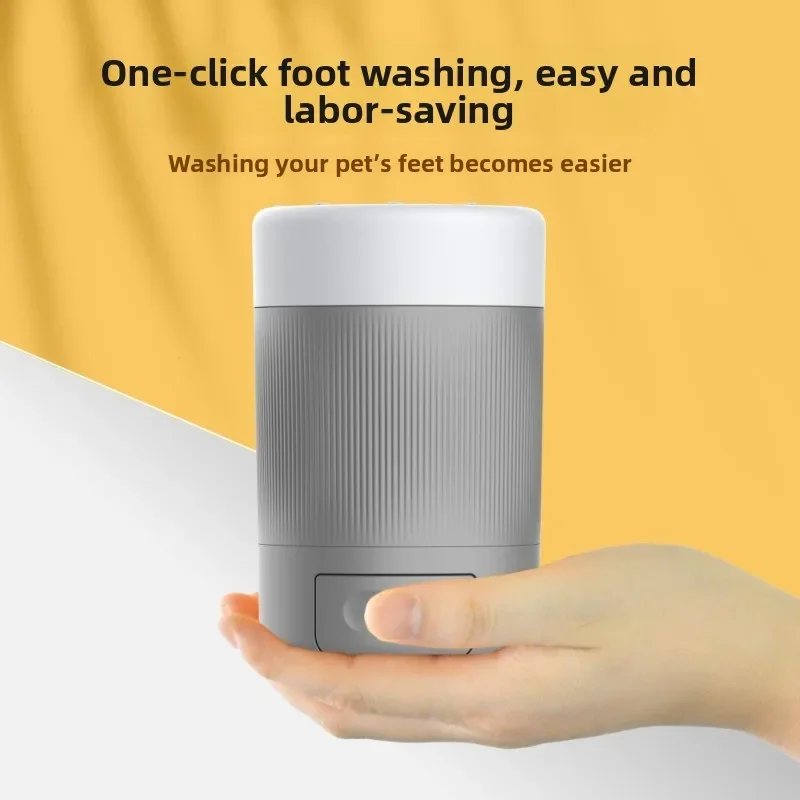 Semi Automatic Pet Paw Cleaner Cup with Soft Silicone Brush for Dogs Cats， Portable Foot Washer for Muddy Paws Quick Cleaning
