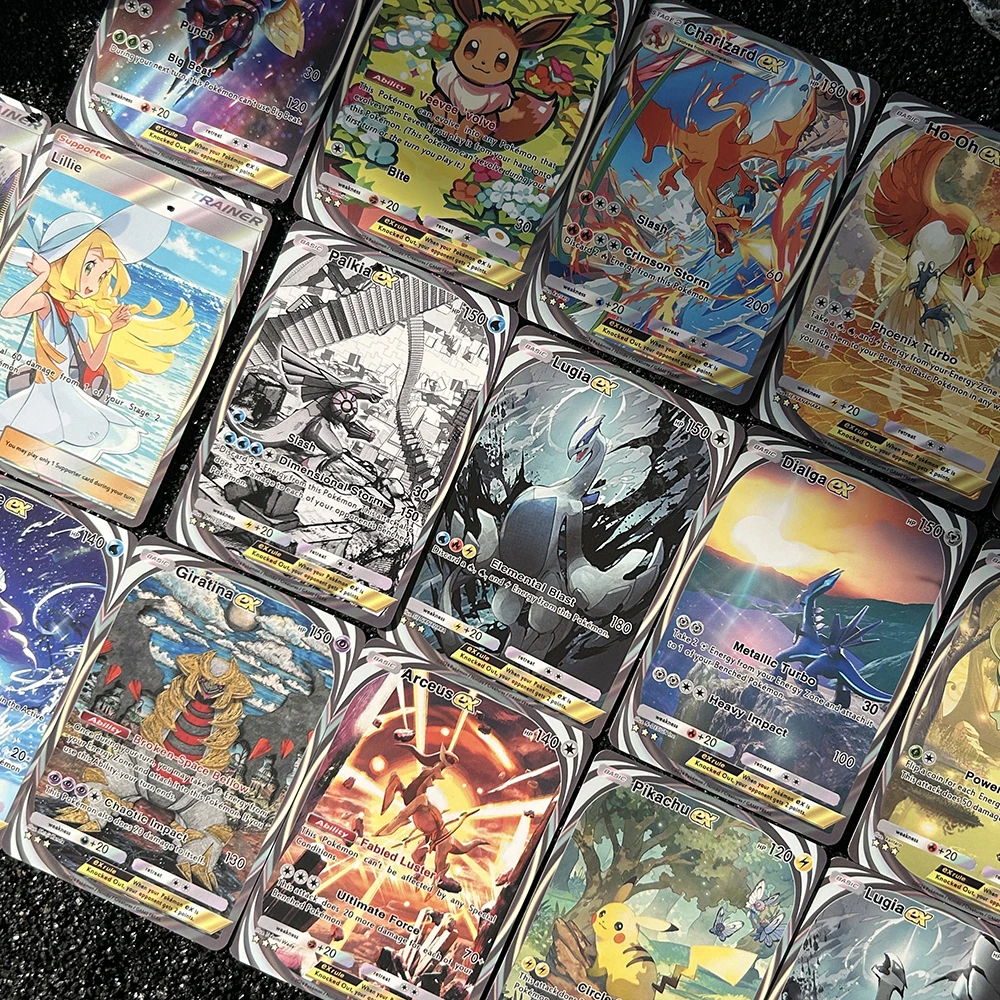 20 قطعة أنيمي PTCG جيب المشهد الحقيقي سلسلة لتقوم بها بنفسك Charizard Ex التحكم الذاتي جمع التوقيع التداول بطاقة فلاش أنيمي الكرتون هدية #5