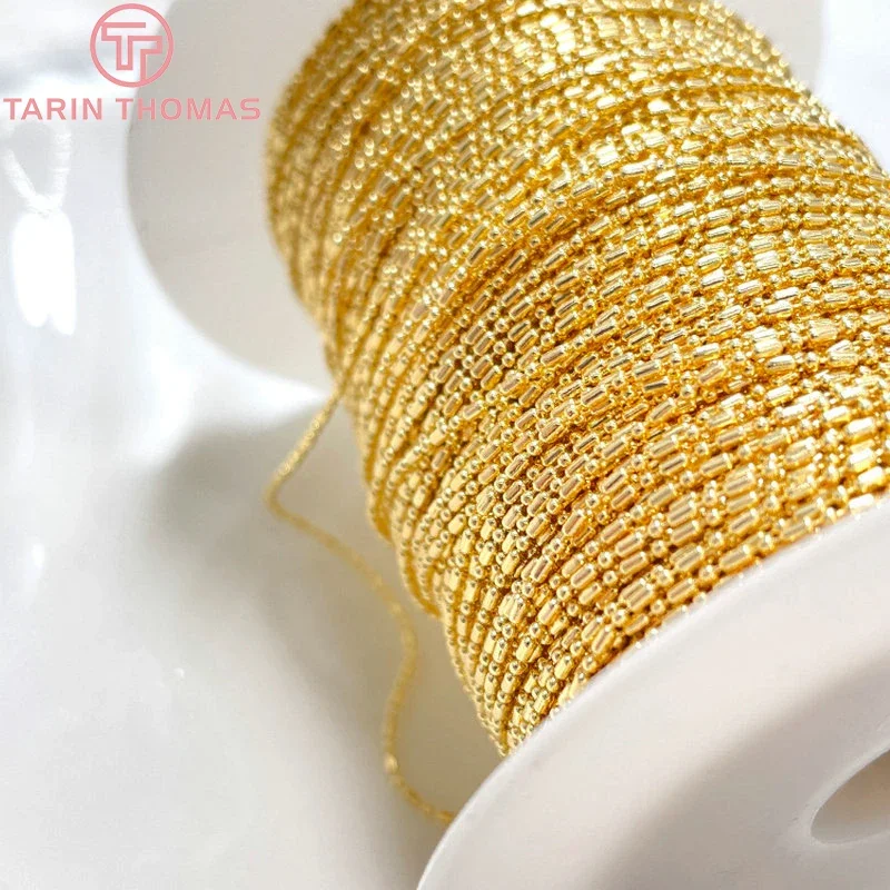 (4233)1 metro di larghezza 1MM 24K Color oro perline in ottone catene per collana bracelecoscia qualità risultati di gioielli fai da te accessori