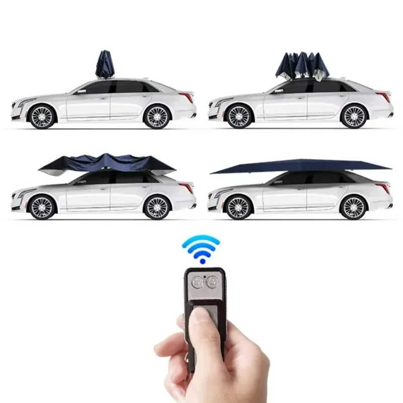 

2025/New design Mynew removable battery outdoor automatic car umbrella shade with remote control
