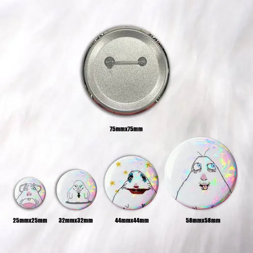 Creative Funny Hamster Meme Enamel Pins Cute Cartoon Animal Badges Handmade Round Brooch for Clothes Backpack Accessories