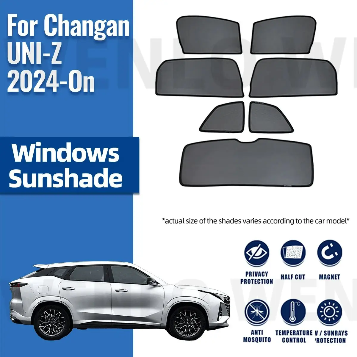 

For Changan UNI-Z 2024 Magnetic Car Sunshade Visor Front Windshield Frame Curtain Rear Side Baby Window Sun Shade Shield