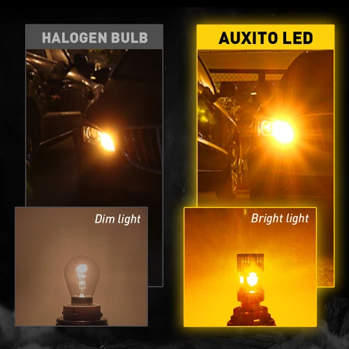 Imagen 2 del producto AUXITO 2x1156 BA15S P21W LED sin errores sin Hyperflash PY21W BAU15S T20 7440 W21W bombilla indicadora LED luz de señal de giro de coche ámbar