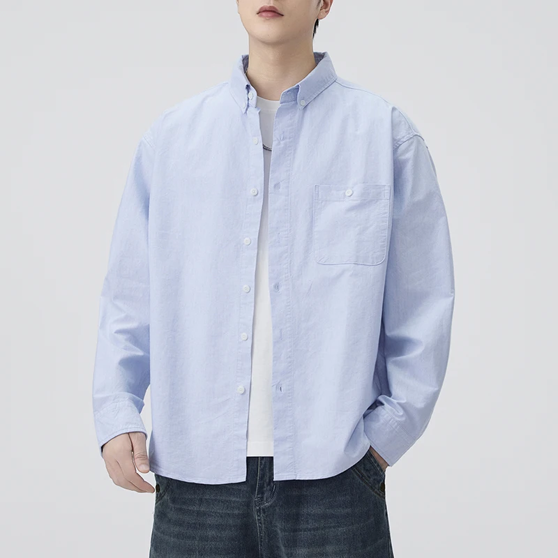 

Men Pure Cotton Long Sleeve Loose Casual Vintage Classics Fashion Shirts Women Blouses Cityboy Plus Size Cargo Shirts Clothing