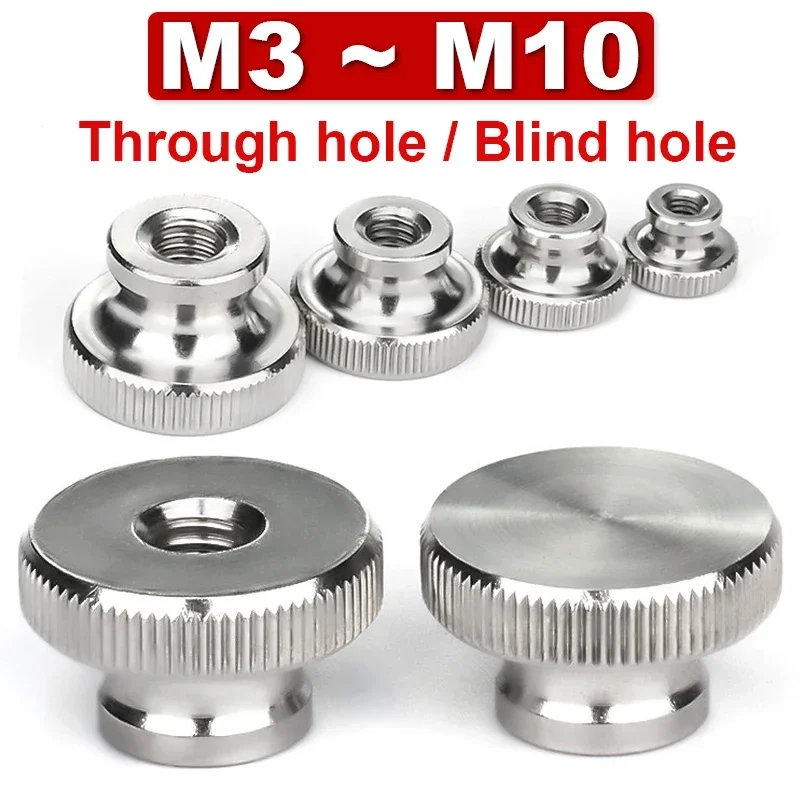 304 Stainless Steel Hand Nut GB806 High Head Knurled Thumb Through Hole Blind   Advertising Decorative Nail M3M4M5M6M8M10