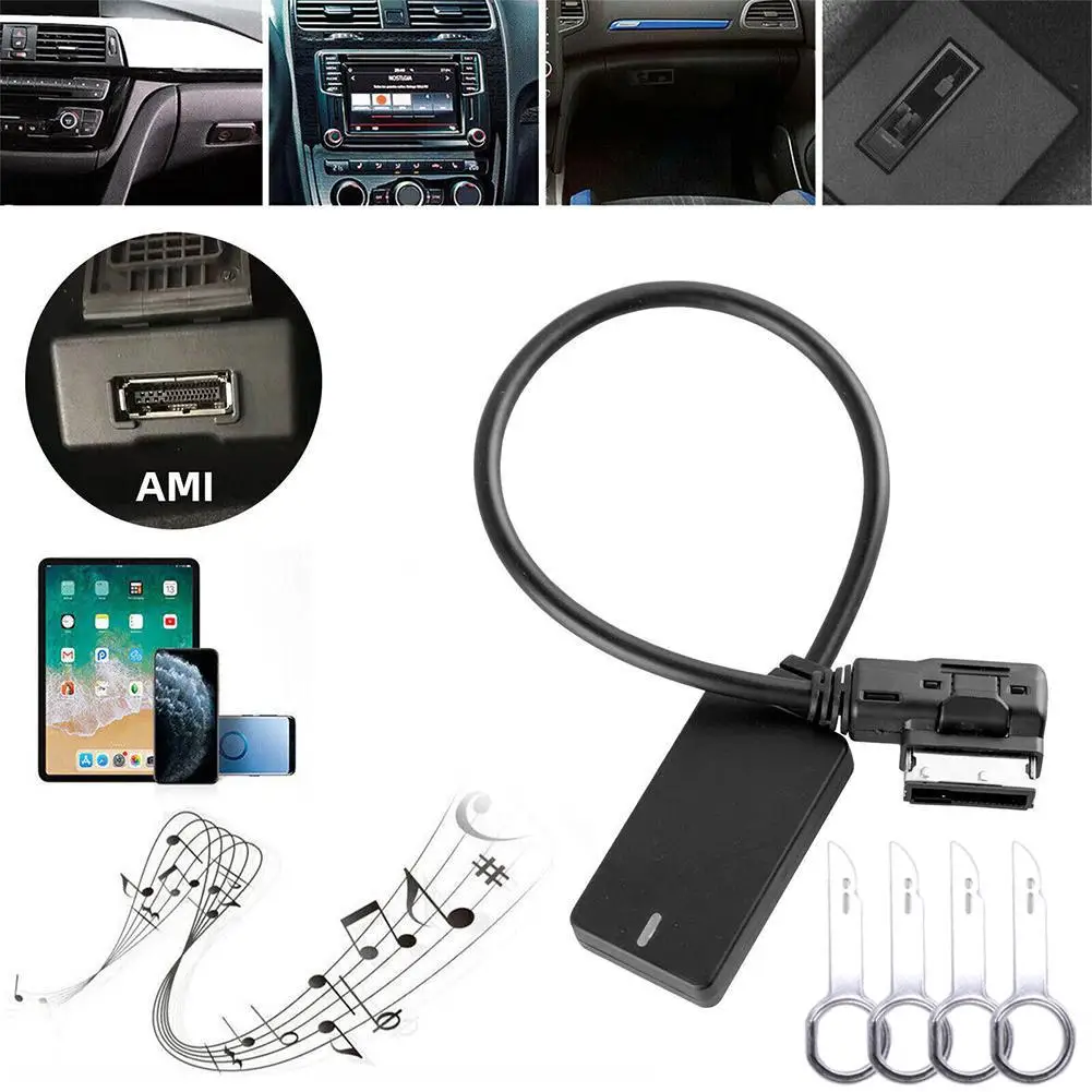 Bluetooth Music Module Receiver AUX Audio Cable Adapter For Audi A3 A4 A5 Music Interface Black G2M7