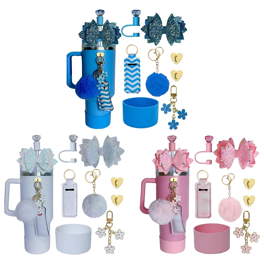 Whimsical Flower Accessory Set 8PCS Designed for Securing Your For Water Bottles and Adding Flair to Personal Items