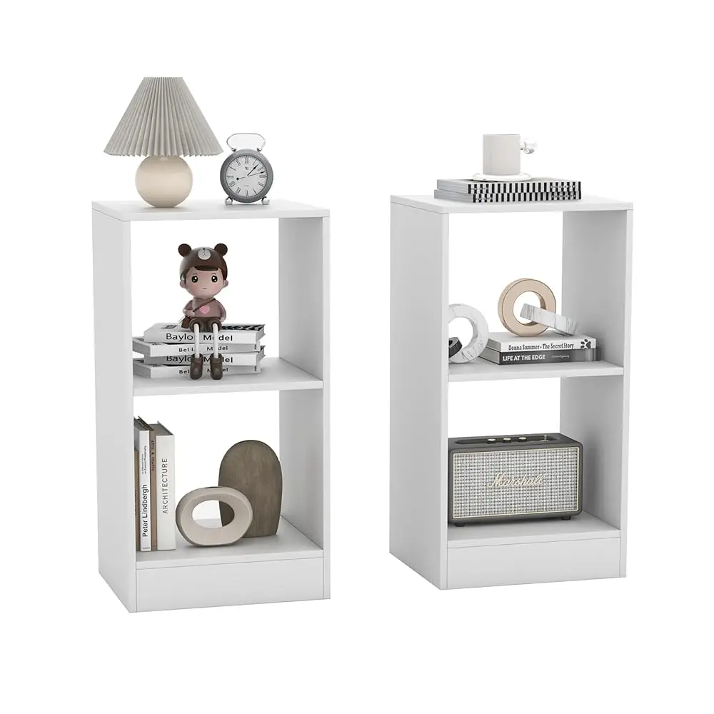 

2 Cube Bookcase Set Of 2, 2 Shelf Cube Bookshelf With Anti-Toppling Device, Small Cubby Shelf For Small Spaces, Freestanding