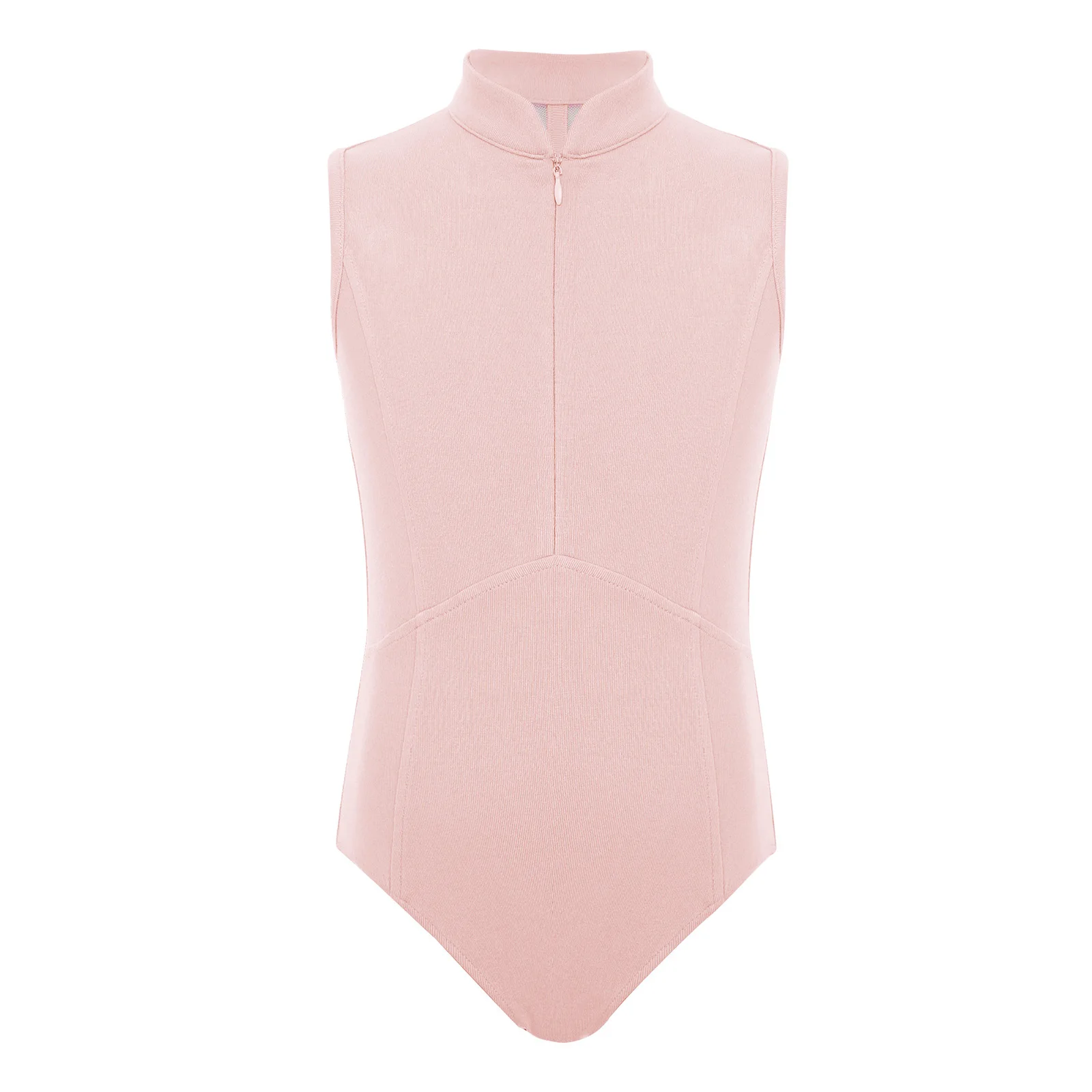 Kids Girls Stand Ballet Dance Figure Skating Gymnastics Training Costume Set Collar Sleeveless Rhinestones Mesh Bodysuit Suit