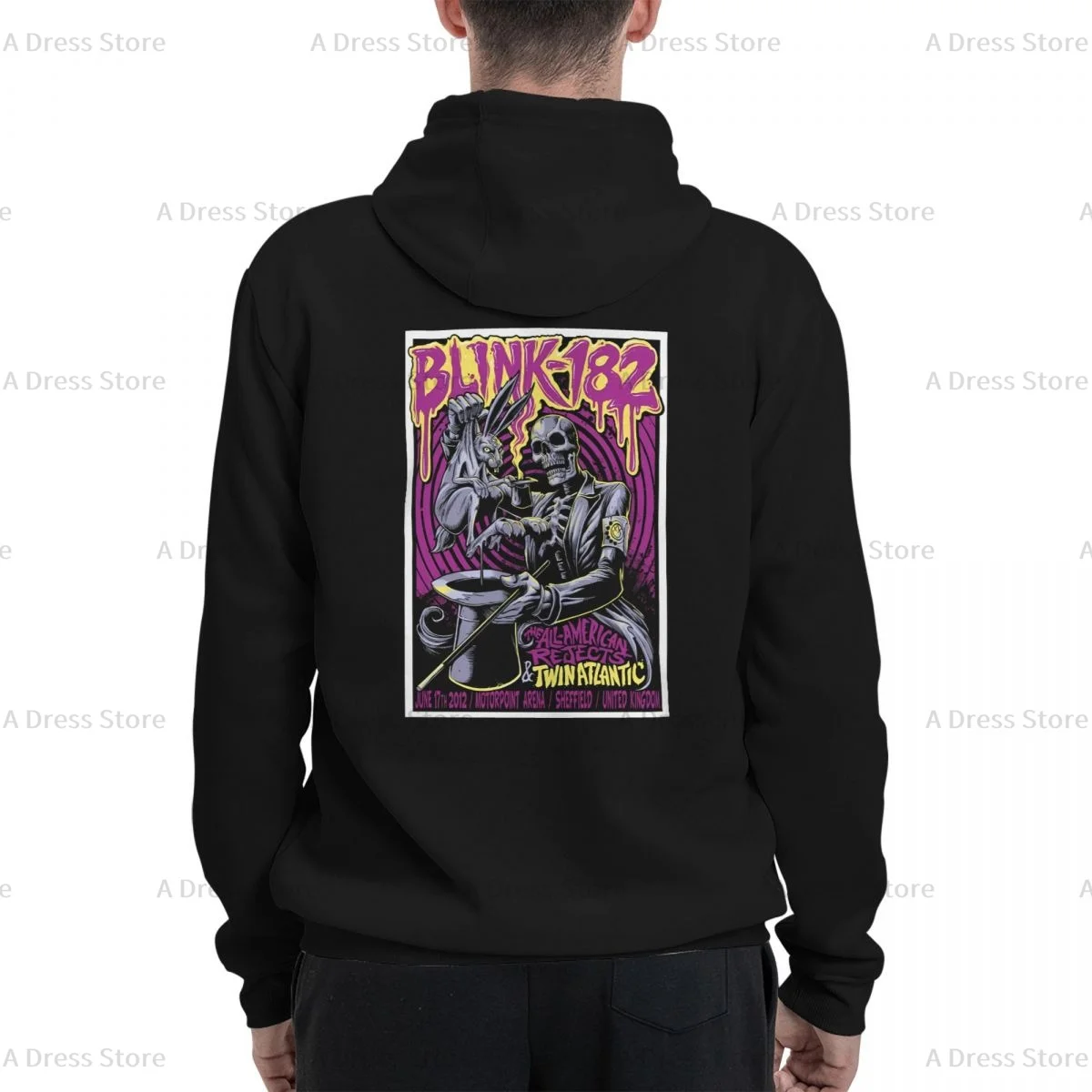 Blink 182 One More Time Polyester Two sided Hot stamping printing Men's Sweater,Unisex Vintage Pullover Hooded