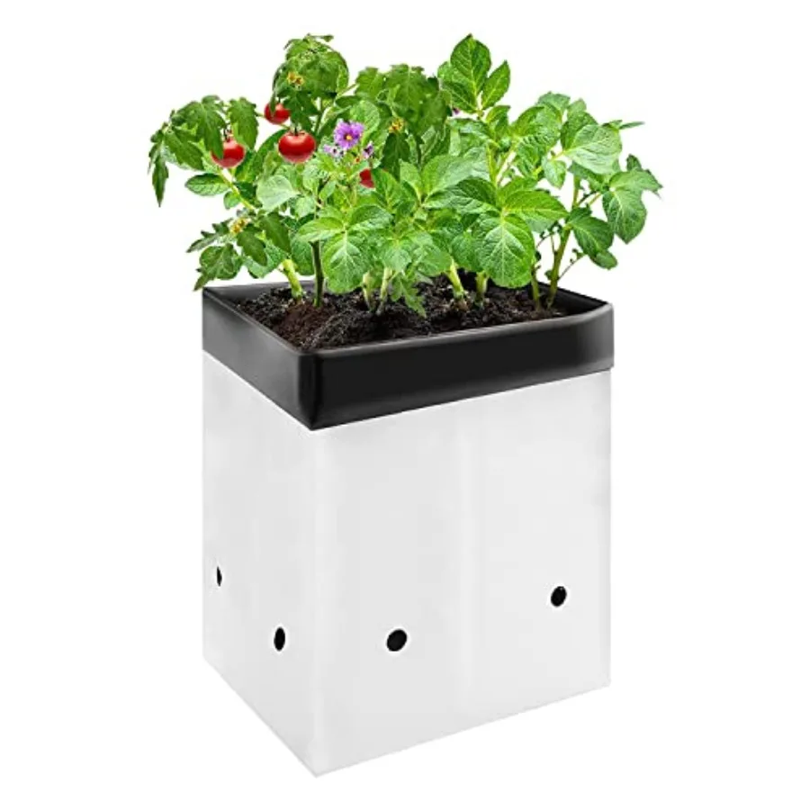 

0-Pack Grow Bags for Plants, Black-and-White Thick Plastic Bags for Potting Seedlings, and Rooting