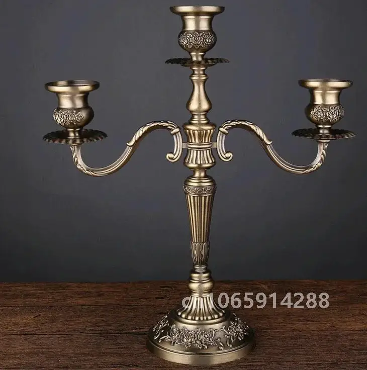 Candle Holders 3-arms/5-arms Bronze Metal Wedding Candlestick home Decoration Candle Stand Light Holder for Home Decor