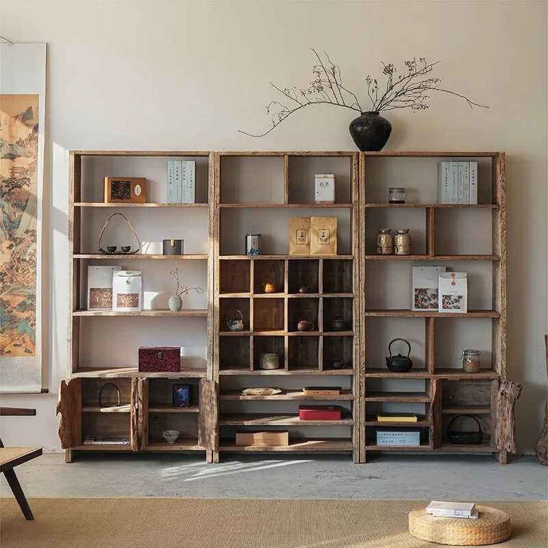 Display cabinet Storage rack Tea room cabinet rack Floor to ceiling bookshelf
