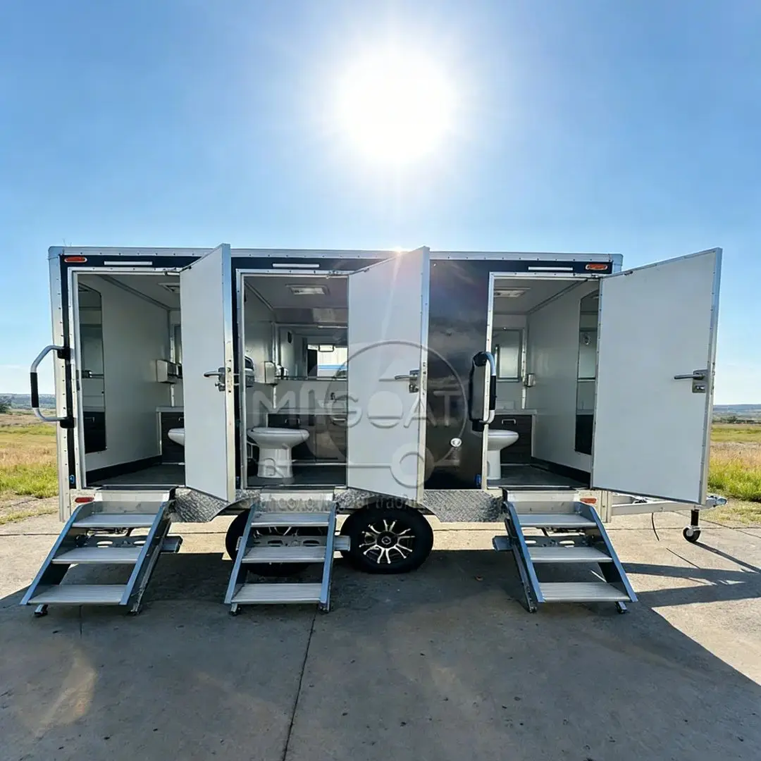 Luxury Portable Bathroom Trailer Mobile Toilet with Toilet And Sink for Construction Site Wedding And Events