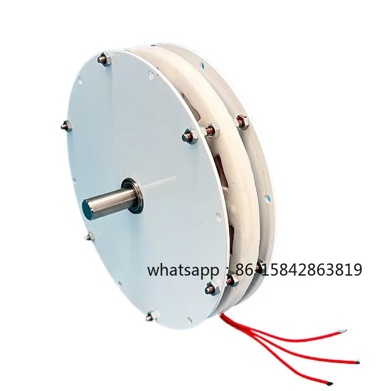 300W/1-60V High Efficiency Disc Type Ironless Generator Low-speed Low Resistance Three-phase AC Permanent Magnet Generator