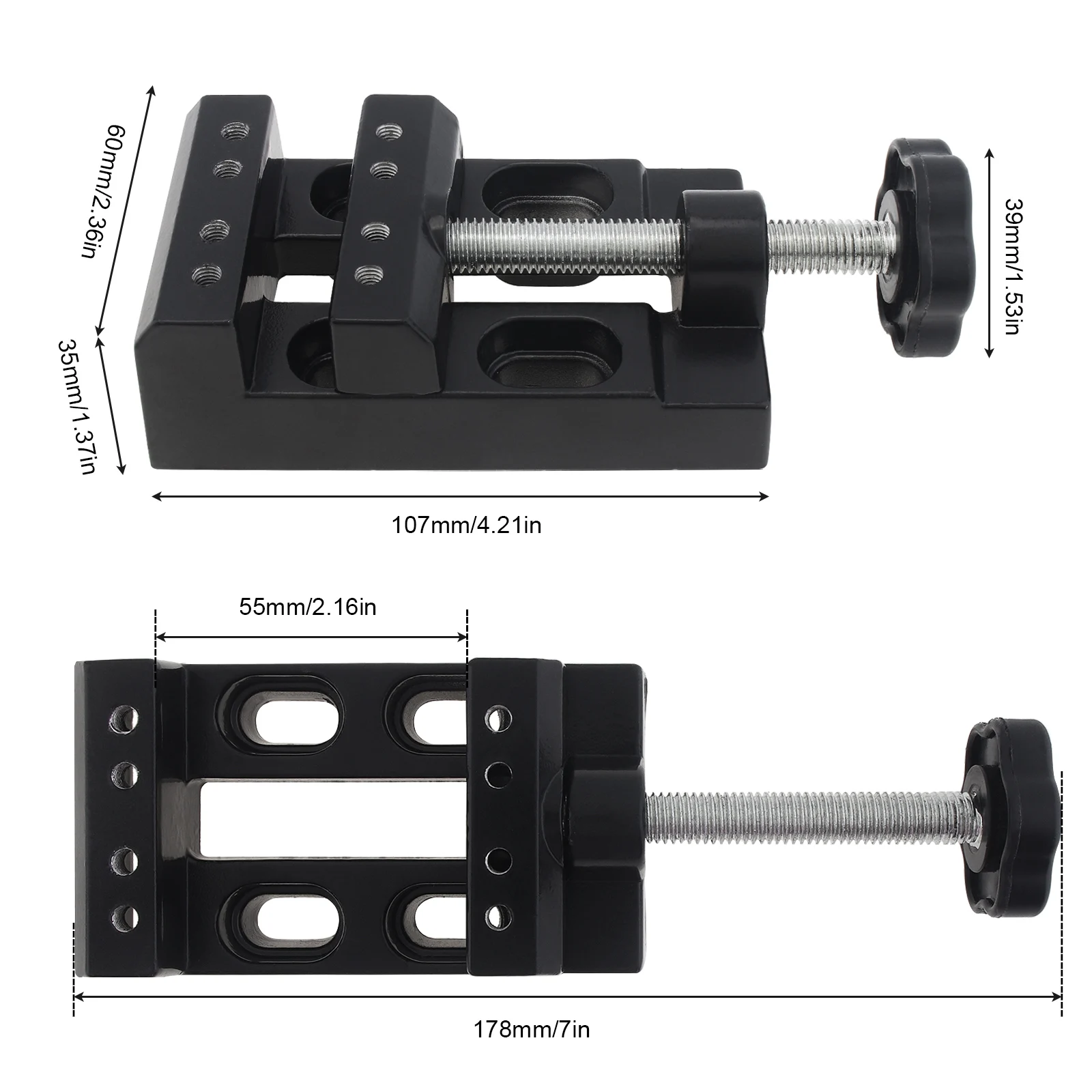 57mm Adjustable Mini Jaw Bench Clamp Drill Press Table Vise Multifunction Woodworking DIY Sculpture Craft Fixed Machine Tools