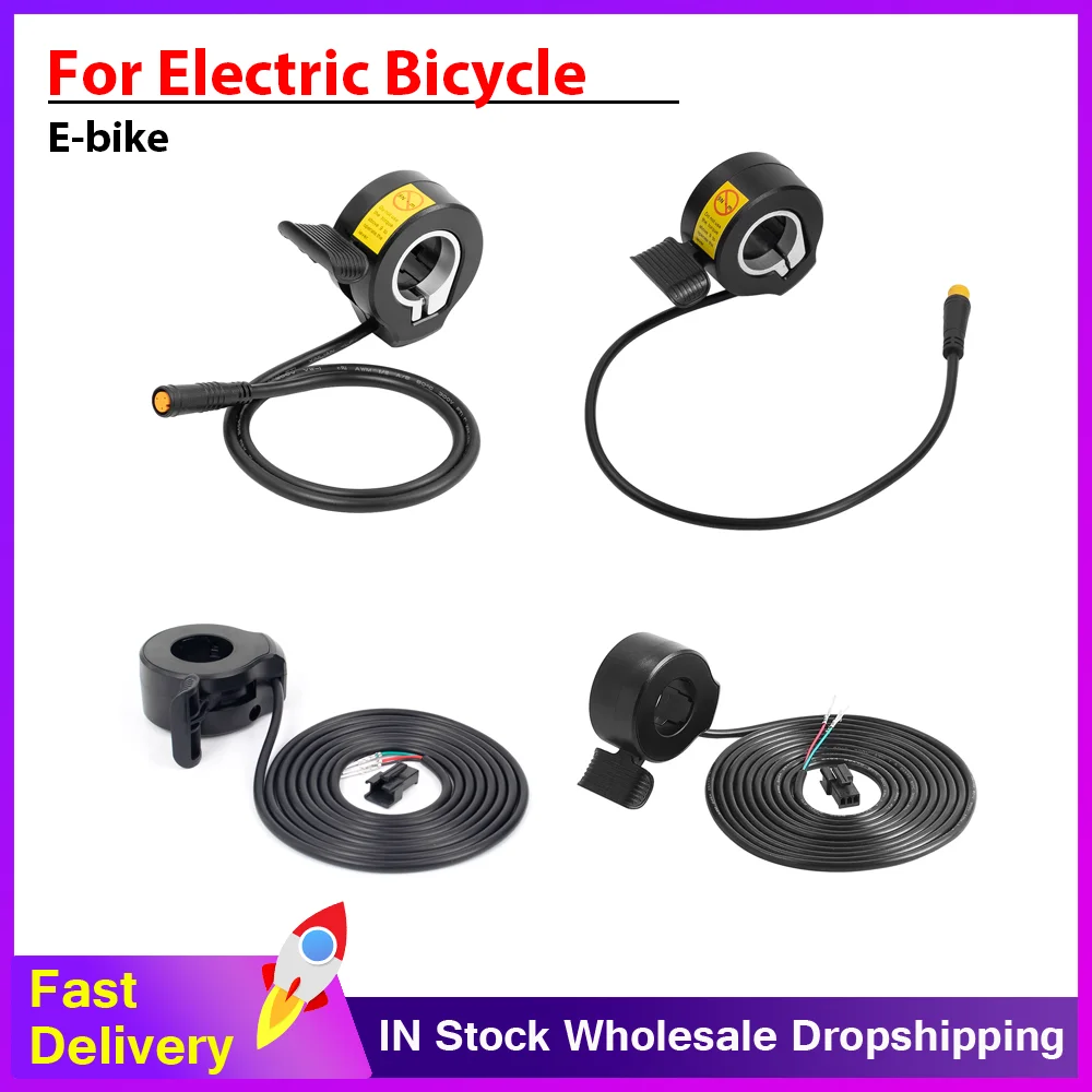 130X Electric Bike Thumb Throttle 3 Pin 12V-72V Waterproof Speed Control Accelerator Universal Throttle Parts