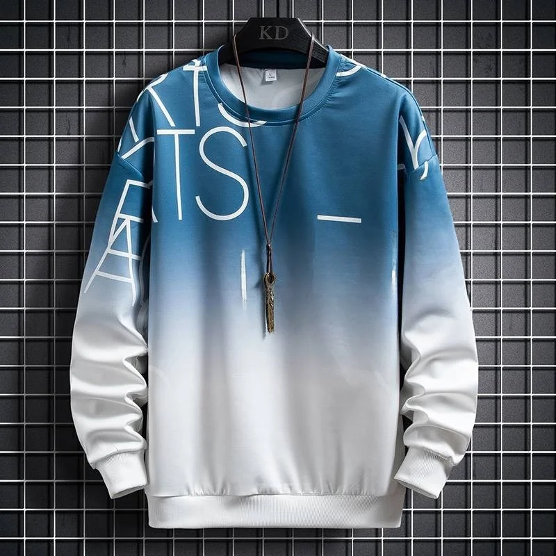 

Loose Fit Men's Sweater Autumn New Youth Casual Long Sve Printed T-irt Comfortable Breathable Sport Scene Faionable