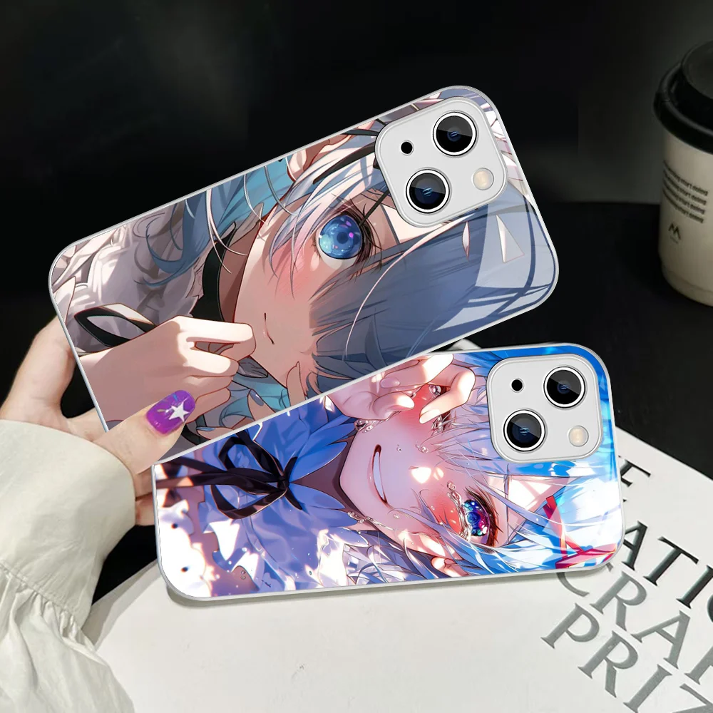 

Rem Japanese Anime Phone Case For IPhone 14 13 12 Mini 11 Pro XS Max X XR 14 Plus Tempered Glass Cover