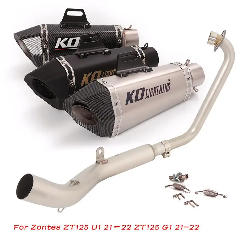 

Escape For Zontes ZT125 U1 ZT125 G1 2021-2022 Motorocycle Full Exhaust System Header Mid Link Pipe 51mm Muffler With DB Killer