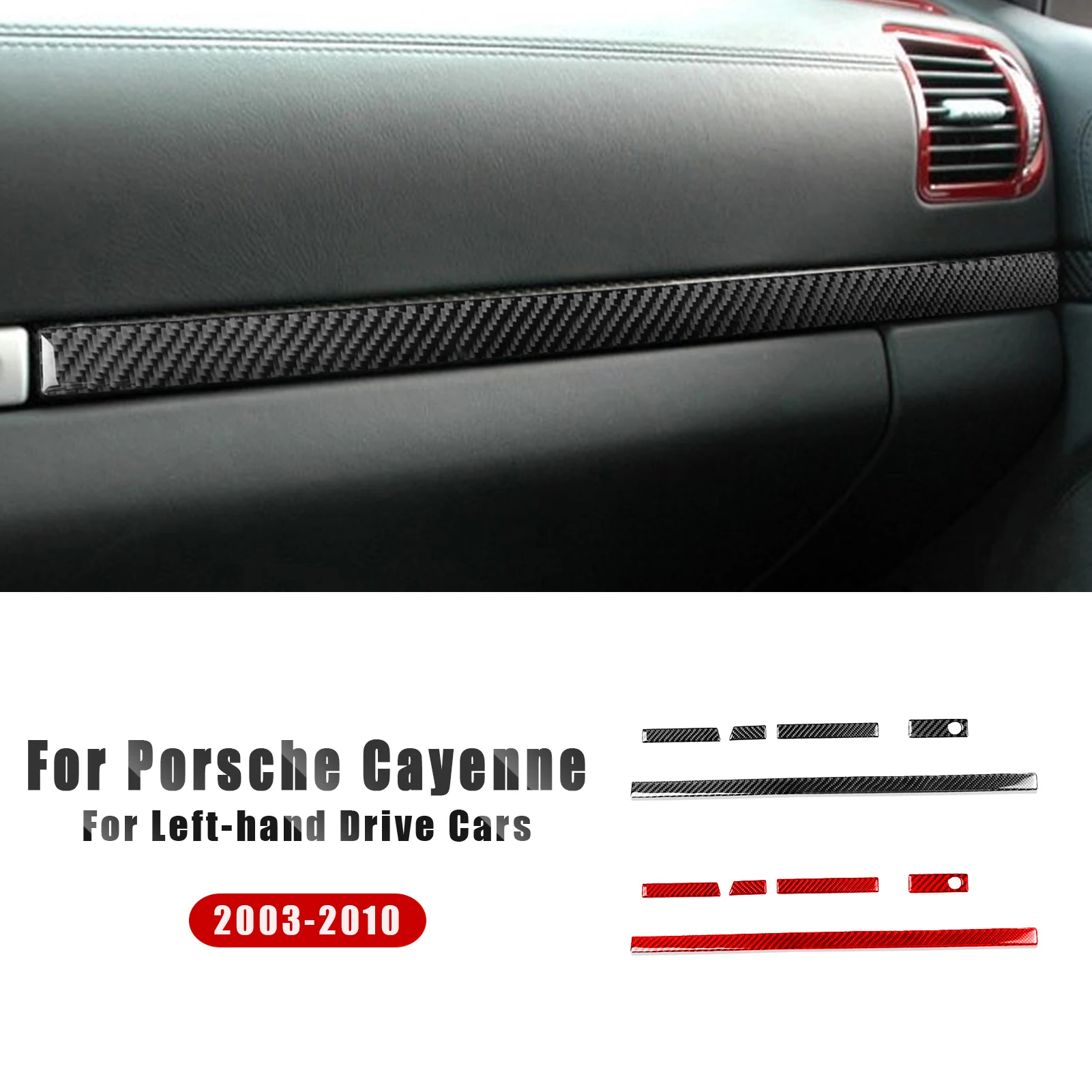 For Porsche Cayenne S GTS Turbo 2003-2010 Car Interior Trim Accessories Real Soft Carbon Fiber Stickers